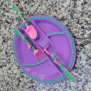 Constructive Eating Garden Fairy Themed Plate with Utensils